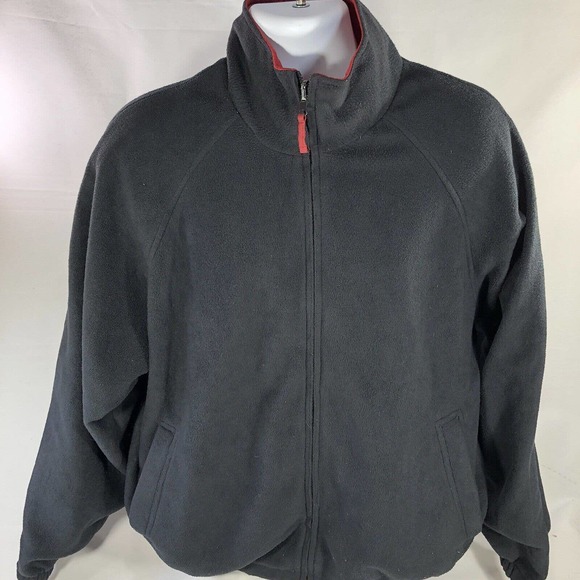 MUNSINGWEAR REVERSIBLE JACKET LARGE FLEECE FULL ZIP MOCK NECK LONG SLEEVE COAT - Picture 1 of 16